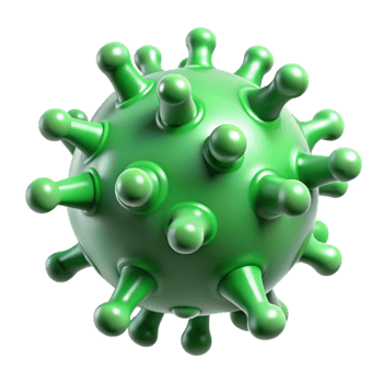 impressive creative Virus Cell Green Spiky Transparent Cutout exclusive png