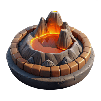 dramatic contemporary Volcanic Crater Isolated Element Lava Lake high resolution png