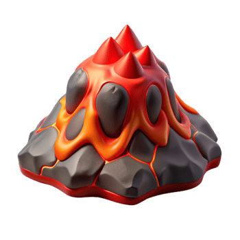 vibrant artistic Volcanic Terrain Isolated Element Red Hot Lava genuine png