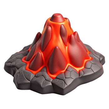 vibrant artistic Volcanic Terrain Isolated Element Red Hot Lava original png