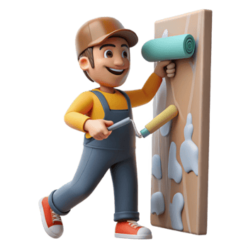 impressive modern Volunteer Painting Wall Mural Transparent Background high quality png