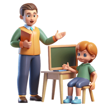 elegant vintage Volunteer Teaching Children Skills Transparent Background png