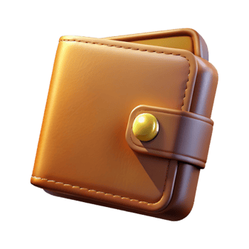 dramatic rustic Warm Light on Leather Wallet Cutout Transparent Background authentic png
