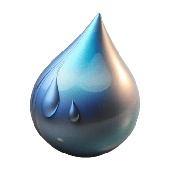 vibrant minimalist Water Droplet Falling Into Water Photography Element detailed png
