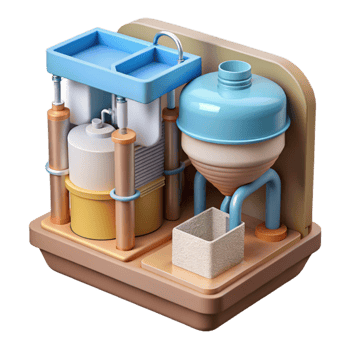 serene classic Water Filtration System Cross Section Diagram Isolated Element authentic png