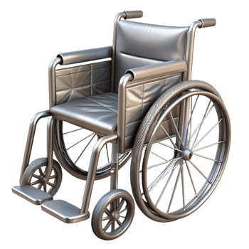 extraordinary contemporary Wheelchair Side View Metallic Gray Isolated exclusive png