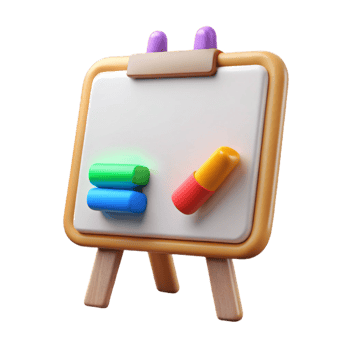 stunning classic Whiteboard with Colorful Markers Cutout professional png