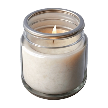 wonderful minimalist White Candle in Glass Jar Isolated high quality png