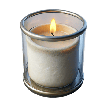 wonderful vintage White Candle in Glass Jar Isolated professional png