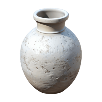 elegant contemporary White Ceramic Vase Empty Transparent Background detailed png
