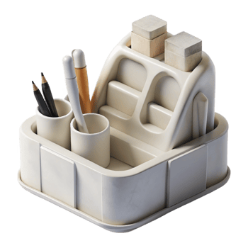 extraordinary modern White Desk Organizer Top View Isolated png