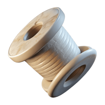 elegant vintage White Filament Spool on Transparent Background detailed png