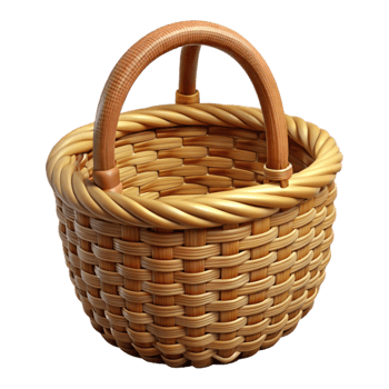 beautiful classic Wicker Basket Without Handles Cutout authentic png