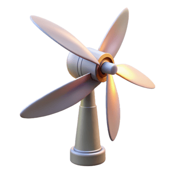 wonderful modern Wind Turbine Blade Rotating Motion Blur Transparent Background professional png