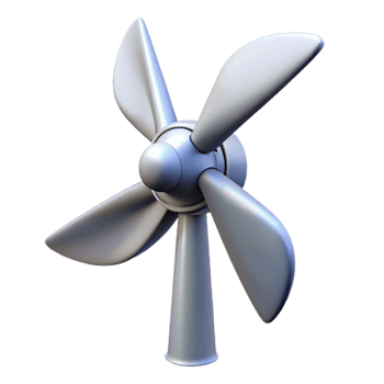 beautiful vintage Wind Turbine Blades Rotating Transparent Element detailed png