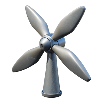 dramatic contemporary Wind Turbine Blades Rotating Transparent Element premium png