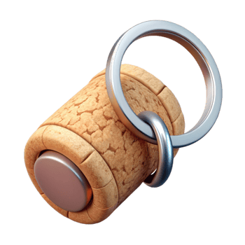 impressive rustic Wine Cork Key Chain Top View Cutout Element authentic png