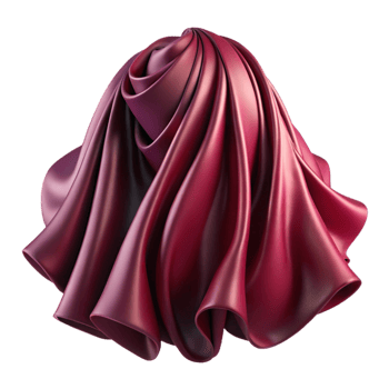extraordinary artistic Wine Red Silk Chiffon Sheer Texture Isolated Cutout detailed png