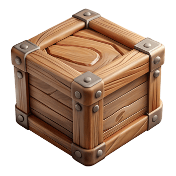 vibrant artistic Wooden Box with Lid Top View Isolated high resolution png