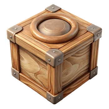 magnificent vintage Wooden Box with Lid Top View Isolated premium png