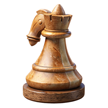 dramatic abstract Wooden Chess Piece Knight Front View Cutout original png