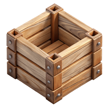 elegant contemporary Wooden Crate Top View Isolated Cutout professional png