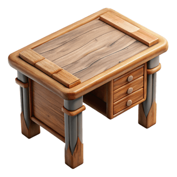 extraordinary rustic Wooden Desk Top View Cutout Element exclusive png