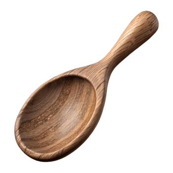 serene classic Wooden Spoon Top View Isolated Element genuine png