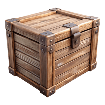 elegant abstract Wooden Storage Box Side View Cutout premium png