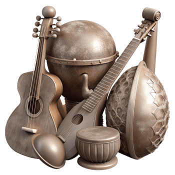 extraordinary artistic World Music Instruments Silhouette Transparent Background png