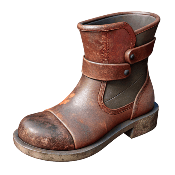 magnificent traditional Worn Leather Boot Cutout Element detailed png