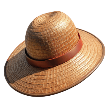 beautiful creative Woven Hat Wide Brim Isolated Element exclusive png