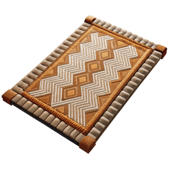elegant artistic Woven Rug Geometric Pattern Isolated on Transparent Background original png