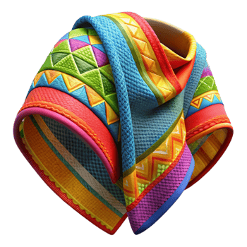 stunning contemporary Woven Textile with Bright Colors Detailed Pattern Isolated genuine png