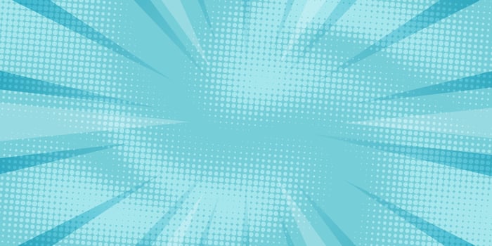 A blue halftone background with a sunburst effect vector