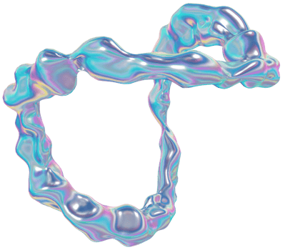 3d holographic shape, iridescent chrome fluid abstract form icon png