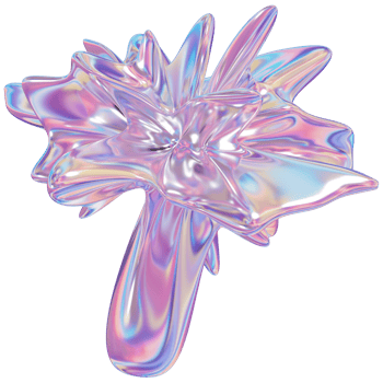 3d holographic purple shape, iridescent chrome fluid abstract form png