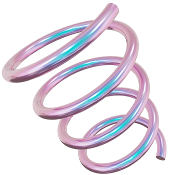3d holographic spiral shape, iridescent chrome fluid abstract form png
