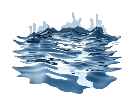 Shiny metallic liquid waves on black background png