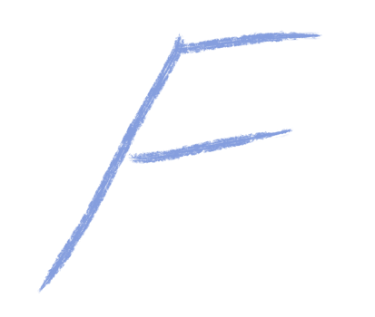 Abstract element hand-drawn brush pencil texture strokes letter F png