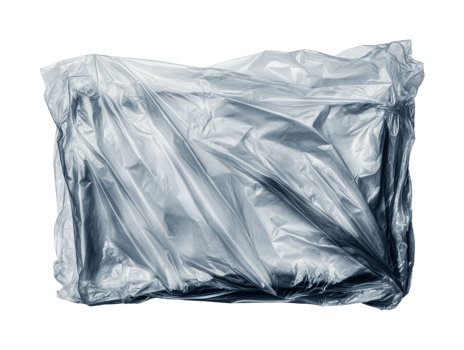Wrinkled clear plastic bag isolated on white background png