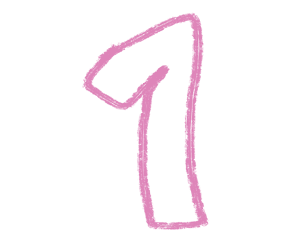 Abstract element Children's handwriting drawn brush pencil texture strokes letter number 1 png