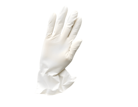 Hand in rubber glove isolated on transparent background png