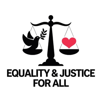 Equality And Justice For All T Shirt Design vector