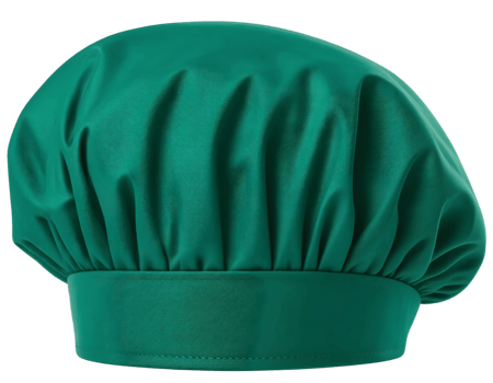 Green chef hat isolated on a transparent background png