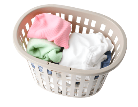 Basket with clothes isolated on transparent background png