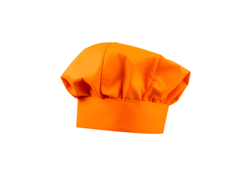 Orange chef hat isolated on transparent background png