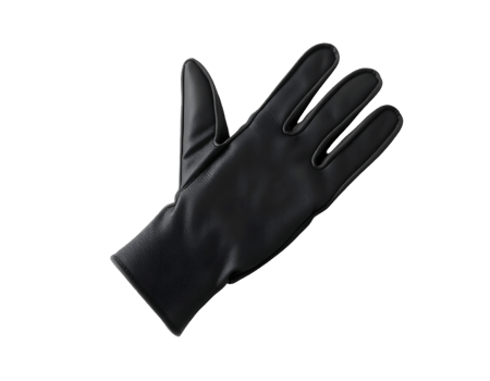 Black leather glove isolated on transparent background png