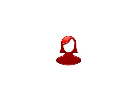 Red woman face icon isolated on transparent background png