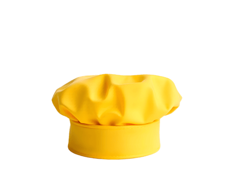 Yellow chef hat isolated on a transparent background png